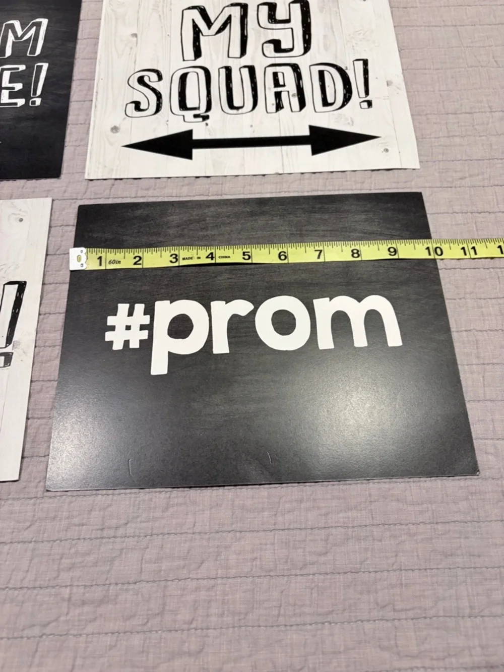 Prom Photo Booth Signs Set of 8 Double Sided Cardstock Prints Black White